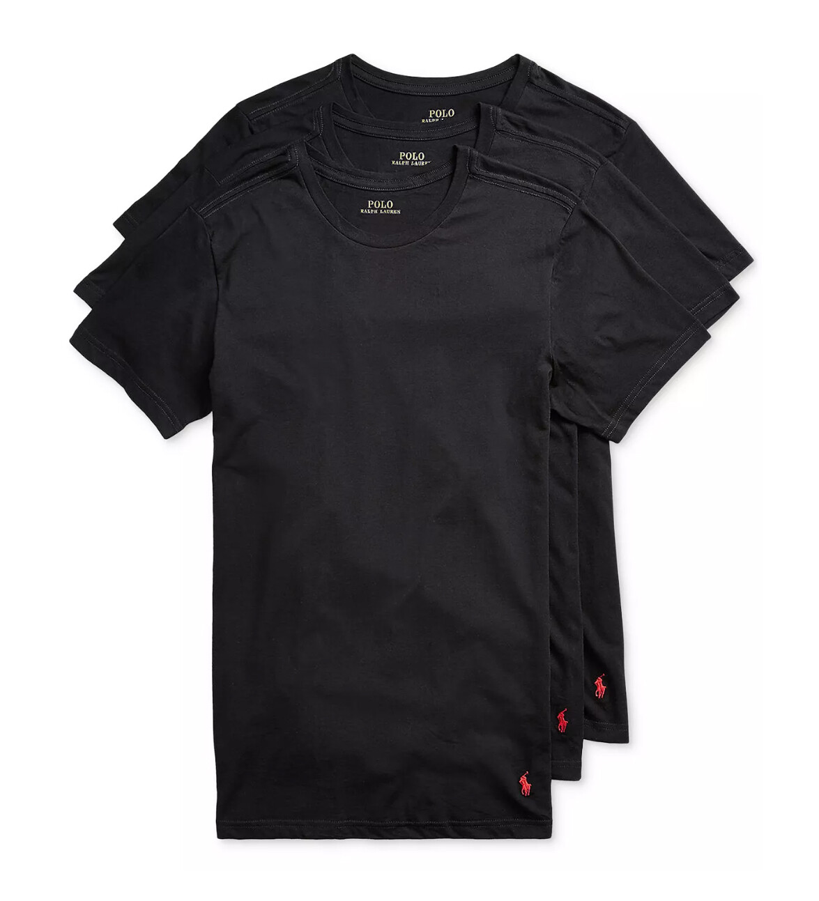 Polo Ralph Lauren Men's Black Slim Fit Crew-Neck 3 Pack T-Shirts gallery