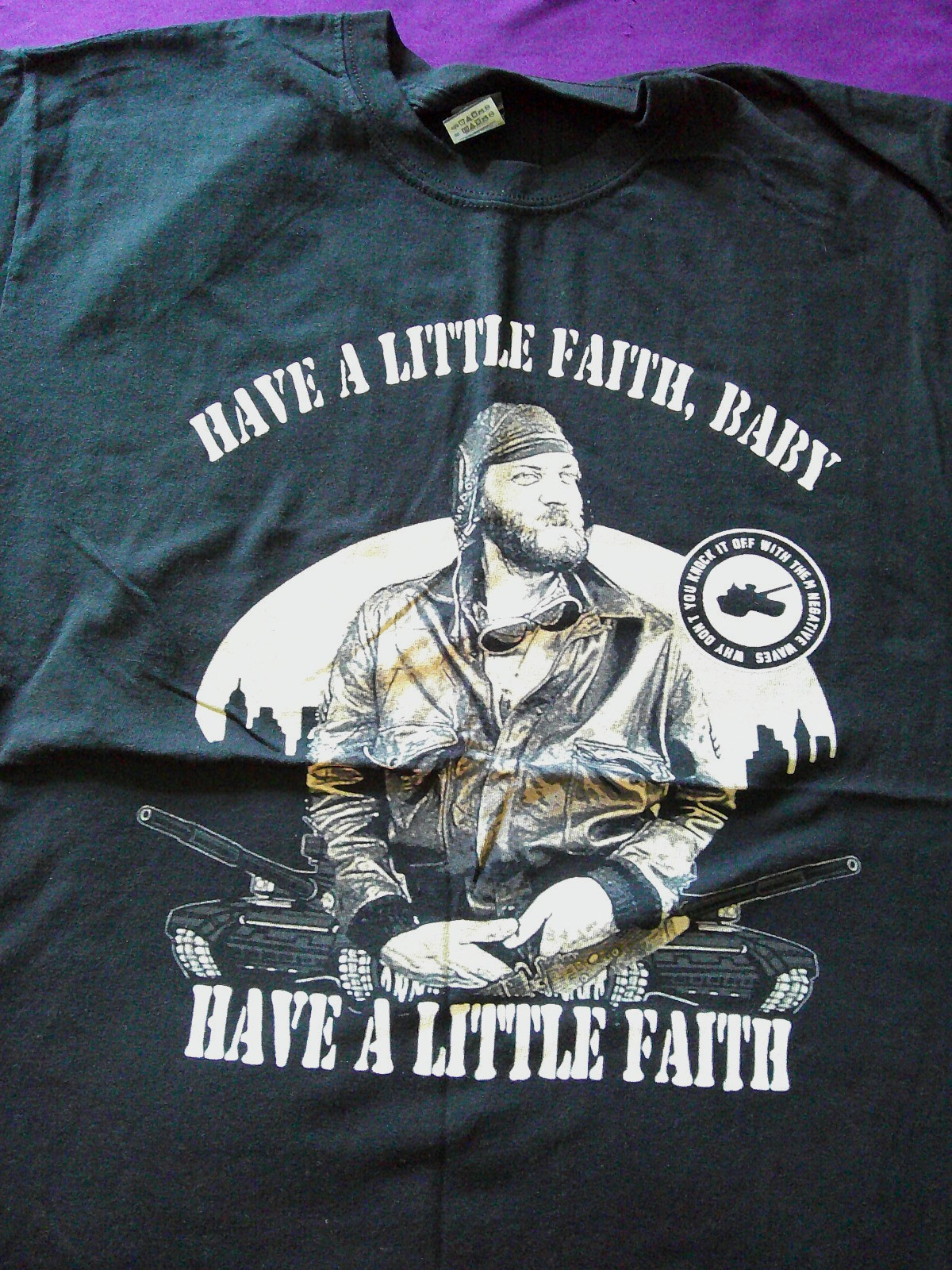 Kellys Heroes Oddball T Shirt, Silkscreen Men Large, Have a Little Faith, Baby gallery