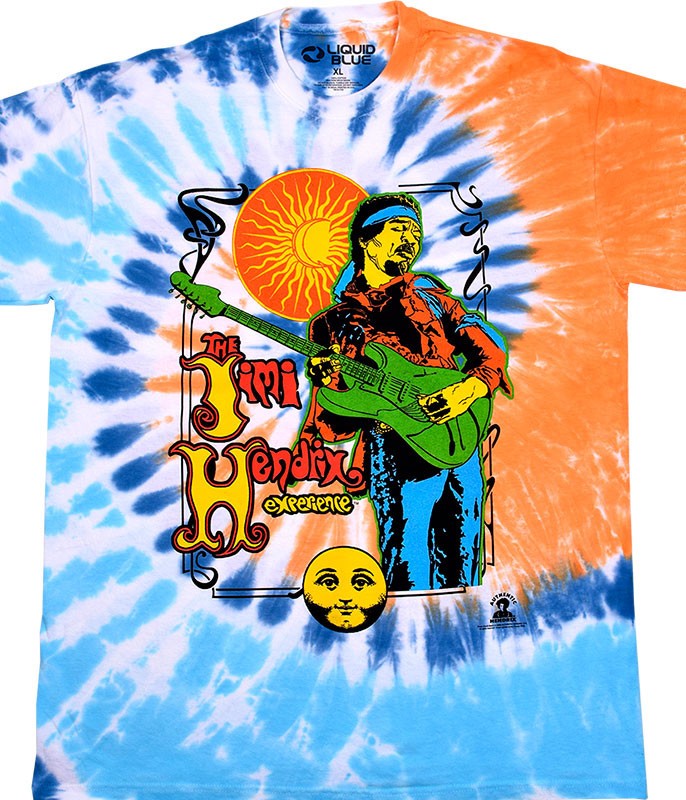 Jimi Hendrix Sun Moon Experience Tie-Dye T-Shirt Liquid Blue gallery