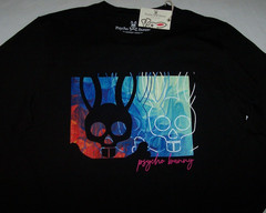 NWT Psycho Bunny BLACK Graphic Long Sleeve T-Shirt PIMA COTTON Men 7/XL LOGO
