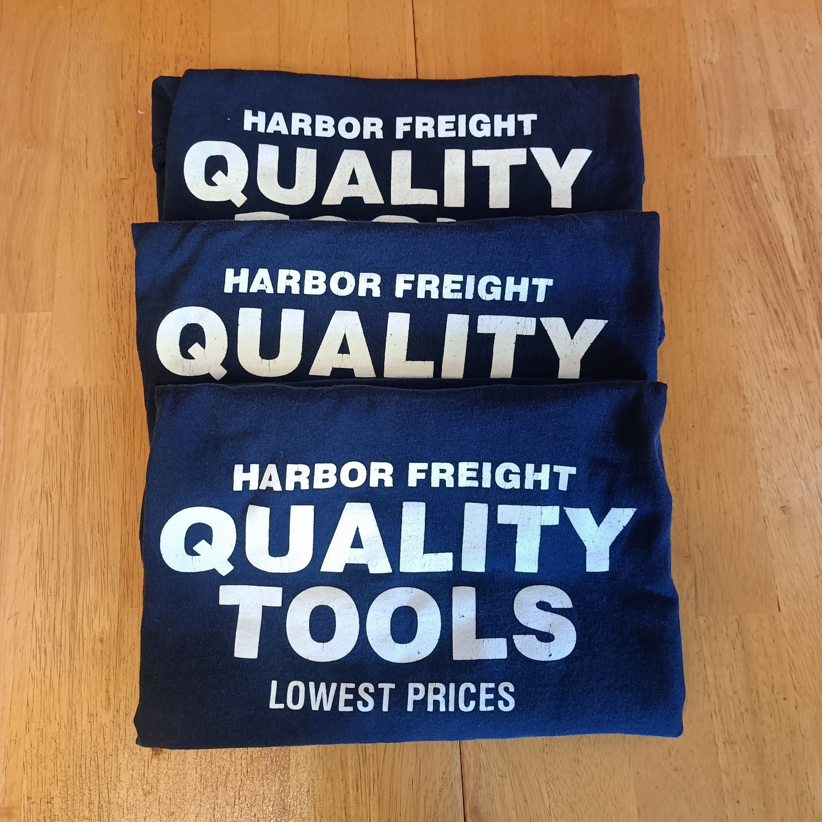 Lot Of 3 Harbor Freight Unisex Size M Navy Logo Employee Tshirts