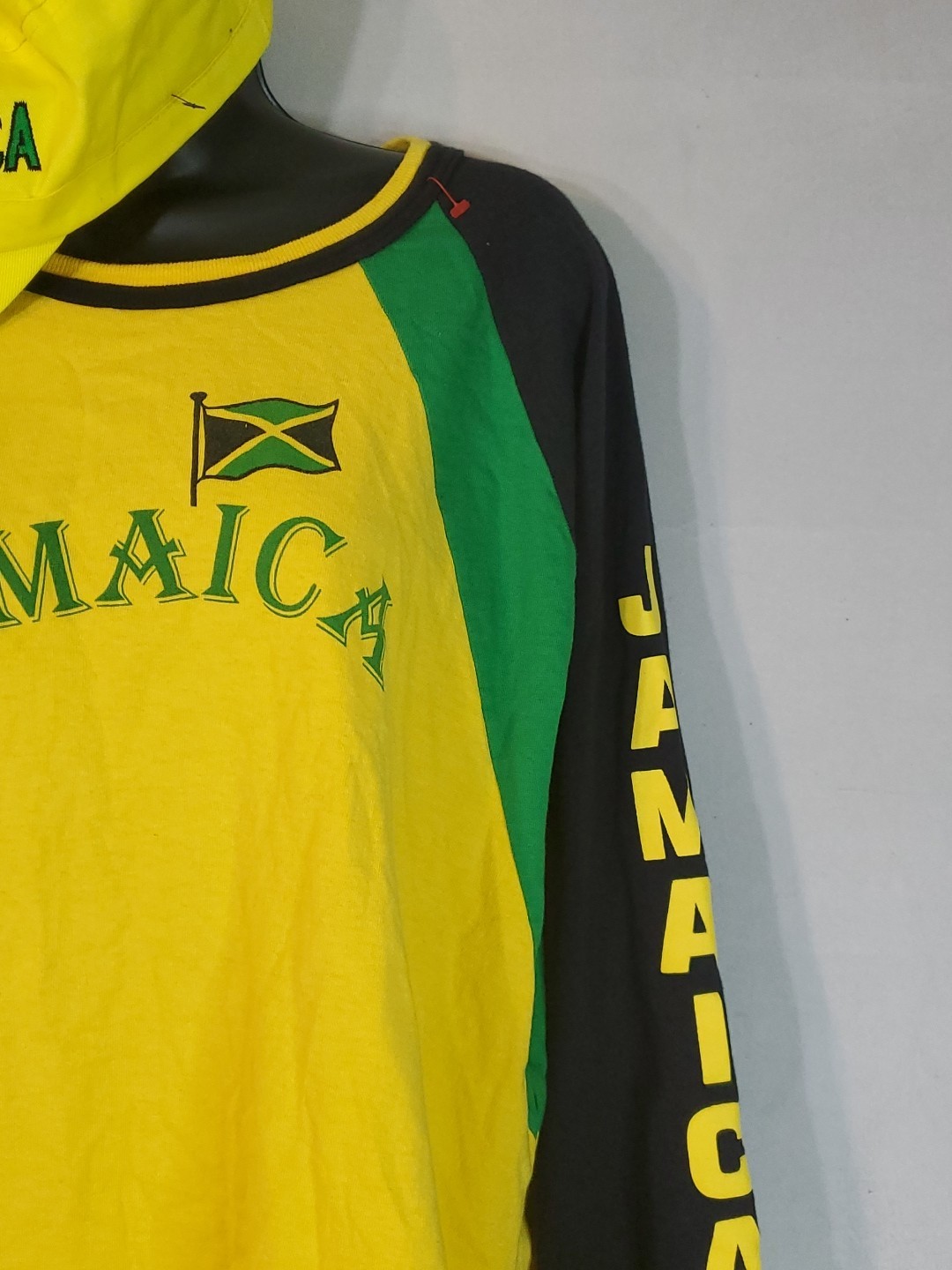 Vintage Jamaica Long Sleeve T-Shirt Men's Size Medium & Adjustable Jamaica Hat gallery