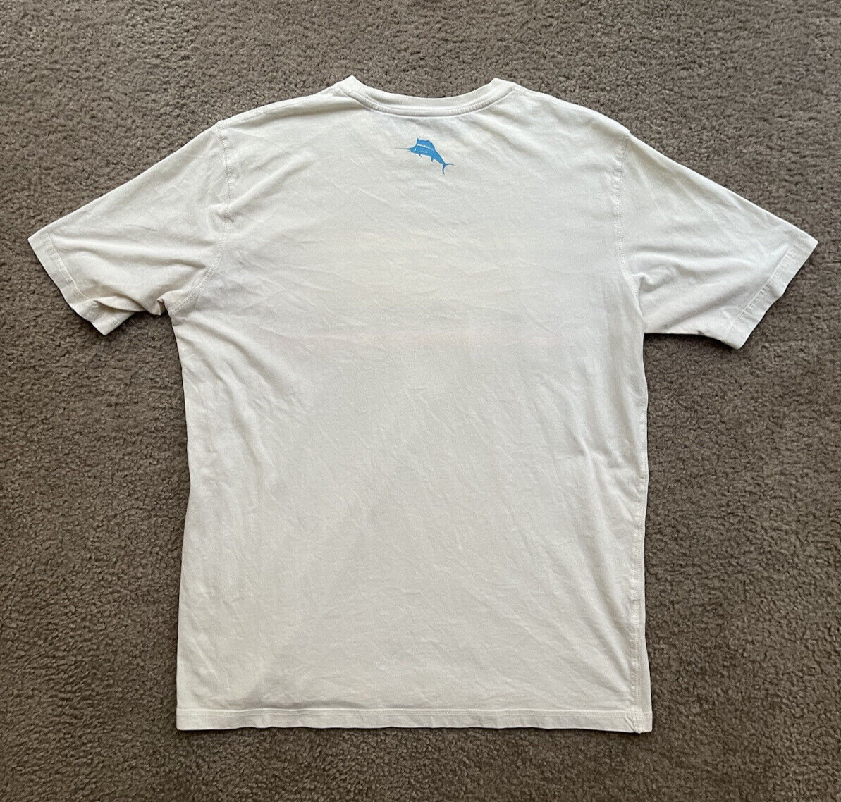 Tommy Bahama Men's Short Sleeve T-Shirt Medium Cream Beach Fishing Sports Tee US gallery