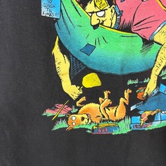 Vintage Aggressive Non-Participant 1994 Blue Cartoon Single Stitch L Tank N