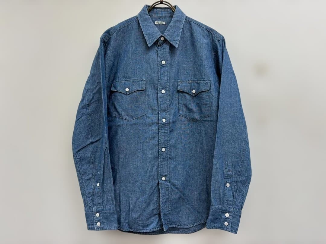 PHIGVEL Cowboy Shirt Chambray A26346 Fade Indigo Size S gallery