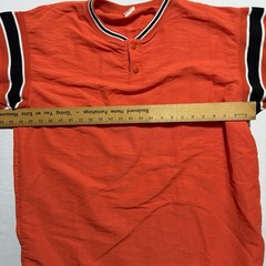 DeLong USA Vintage Nylon Pullover Shirt Medium Orange Black Stripe Drawstring