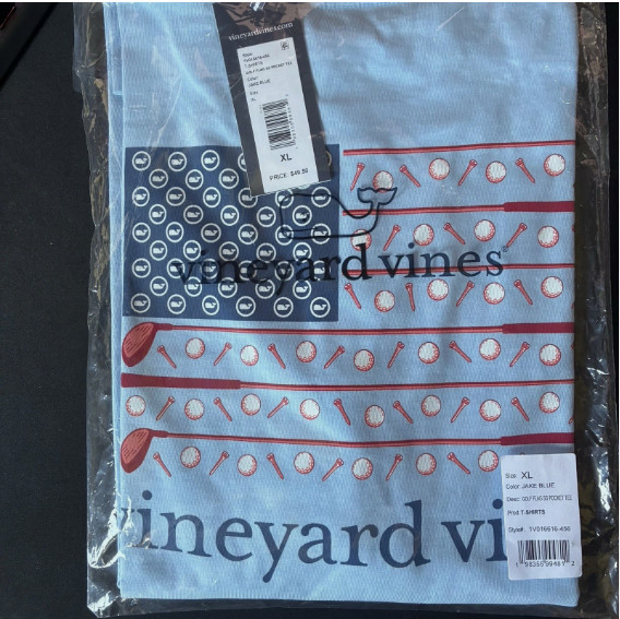NWT Men’s Vineyard Vines Americana Golf Flag Short Sleeve Pocket Tee Men's XL gallery