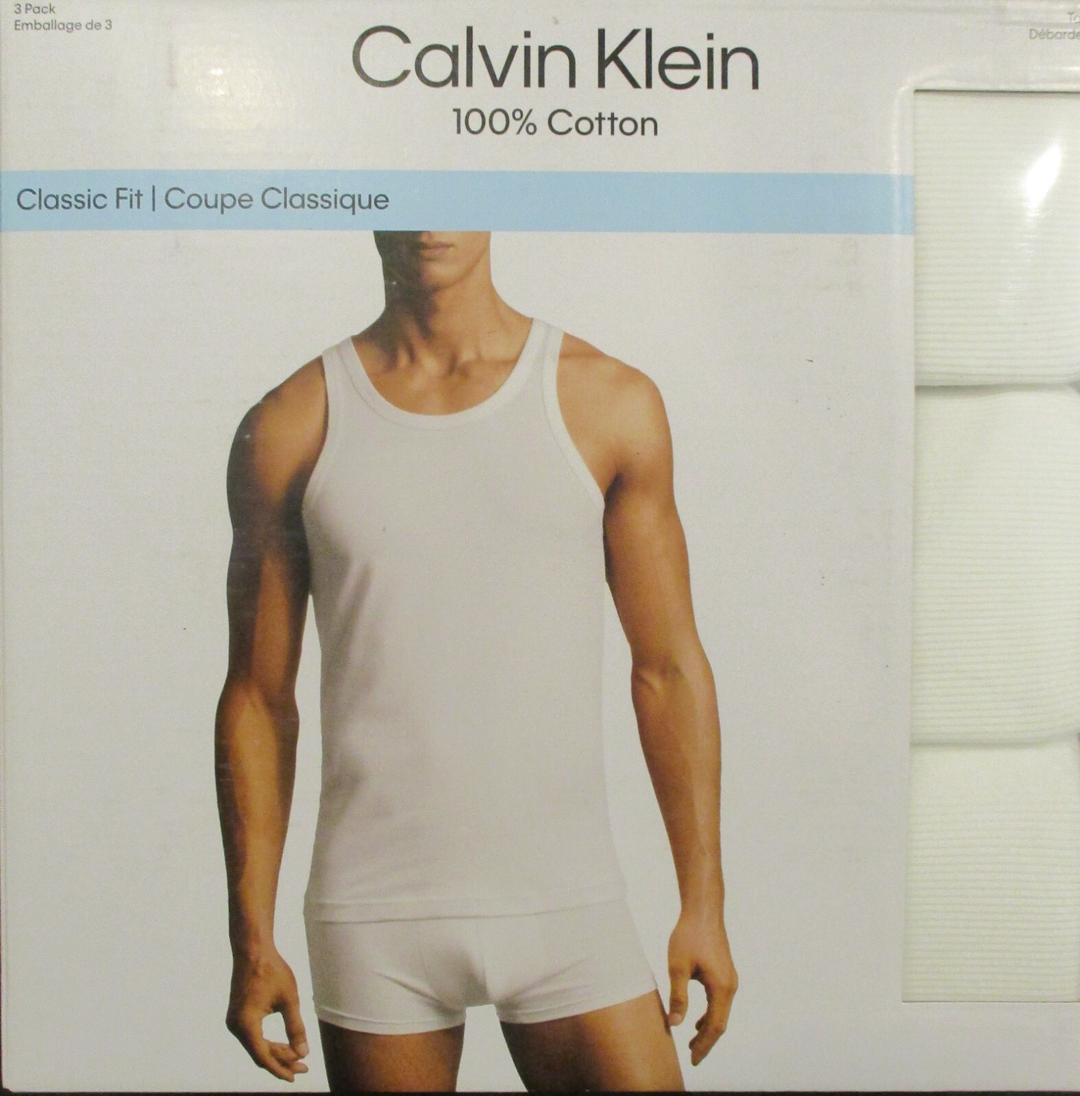3 CALVIN KLEIN SIZES: S M L XL XXL MENS COTTON WHITE TANK TOP T-SHIRT UNDERSHIRT gallery