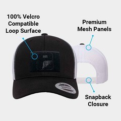 Pull Patch Tactical Snapback Trucker Hat – Curved Bill Cap with 3×2 Inch Hook…