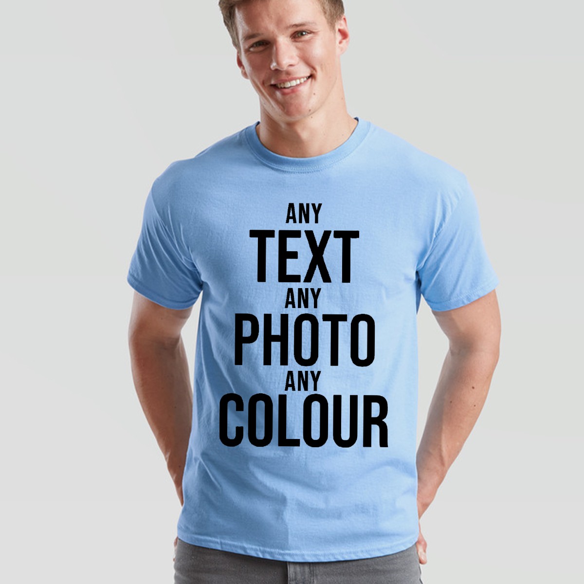 Personalised Print Unisex T Shirts Customise Photo Or Text Any Colour Tee gallery