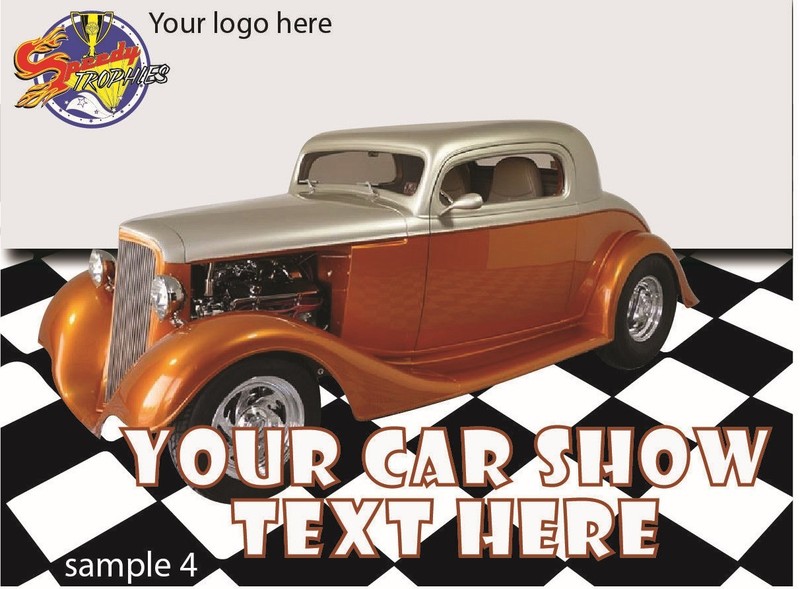 50 4"x3" CUSTOM CAR SHOW DASH PLAQUES!