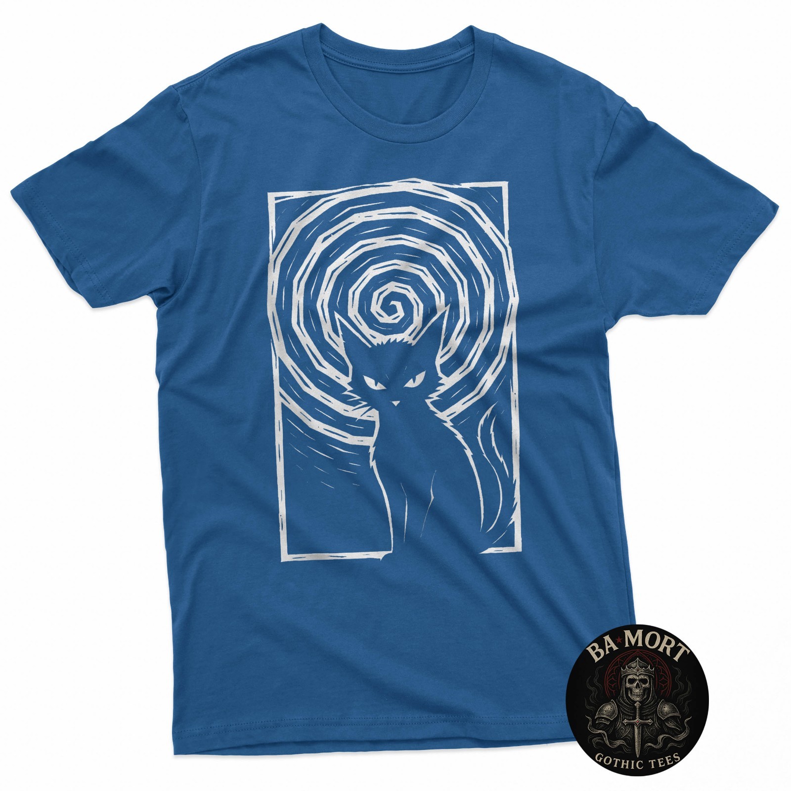 Black Cat Monochrome Goth Emo Gothic Witch Alternative Moon T-Shirt gallery