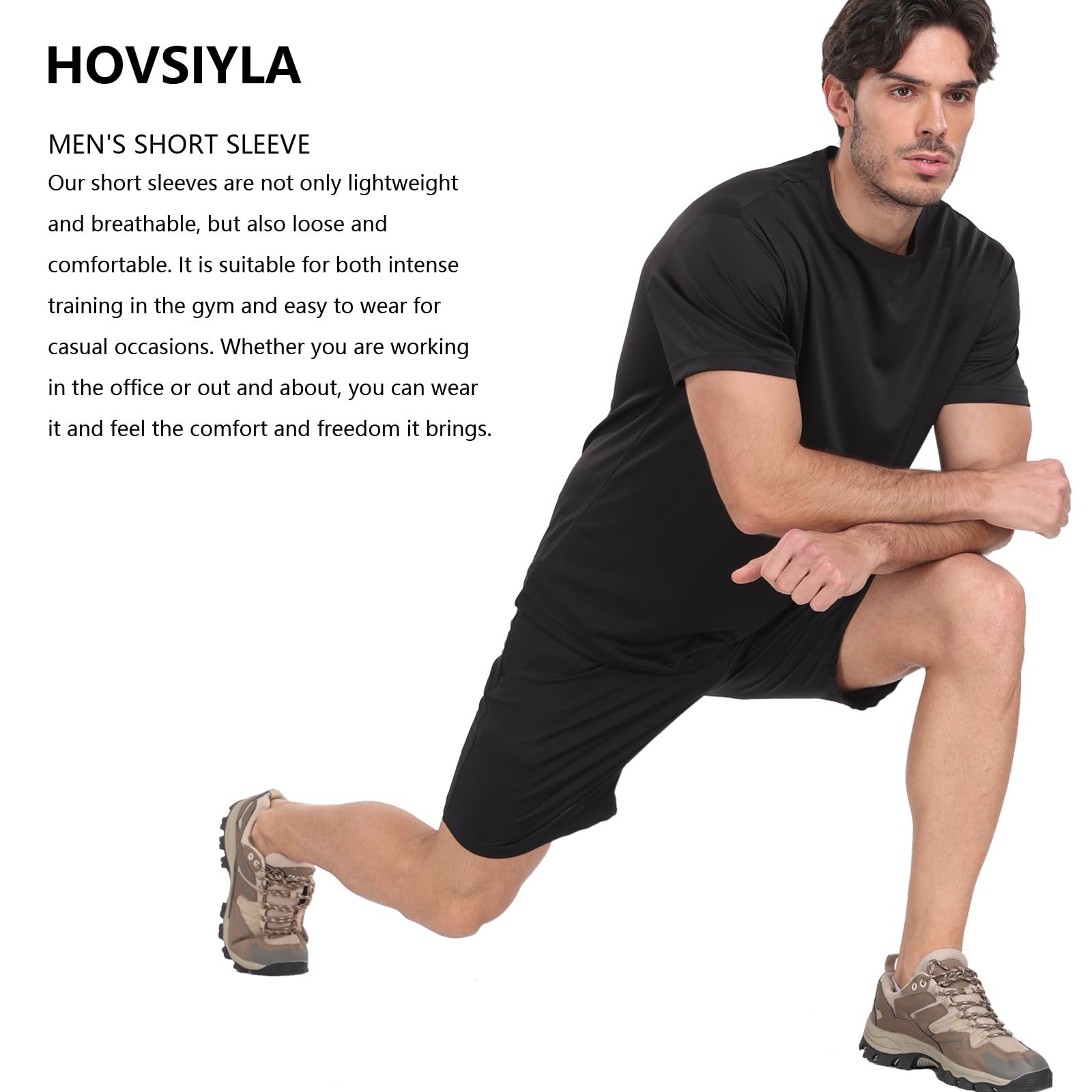 5 Pack Workout Shirts for Men Athletic Running Gym Quick Dry Short Sleeve Per... gallery