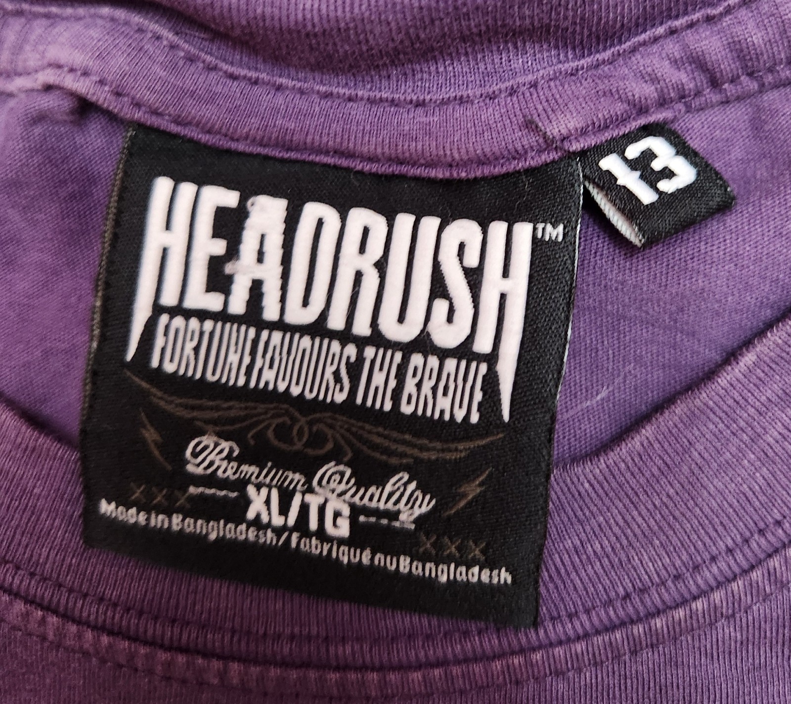 Headrush Fortune Favors The Brave Shirt Mens XL Purple gallery