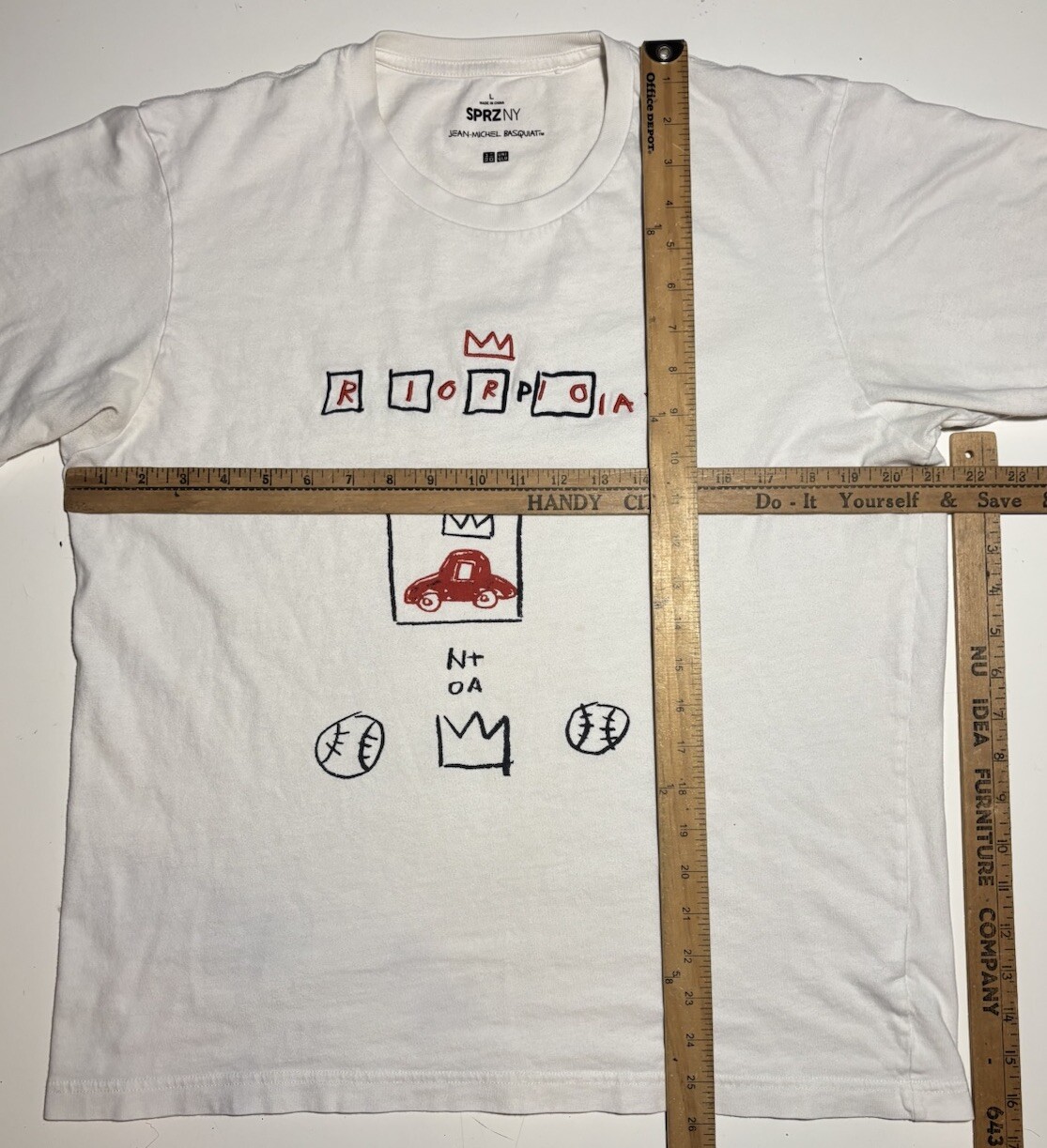 SPRZ NY x Jean-Michel Basquiat King Car Service Tee T Shirt Mens L White gallery