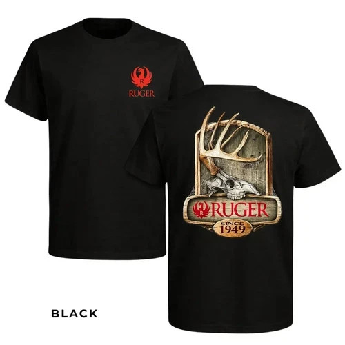 Ruger Hunting T-Shirt, Antler & Skull Graphic Design gallery