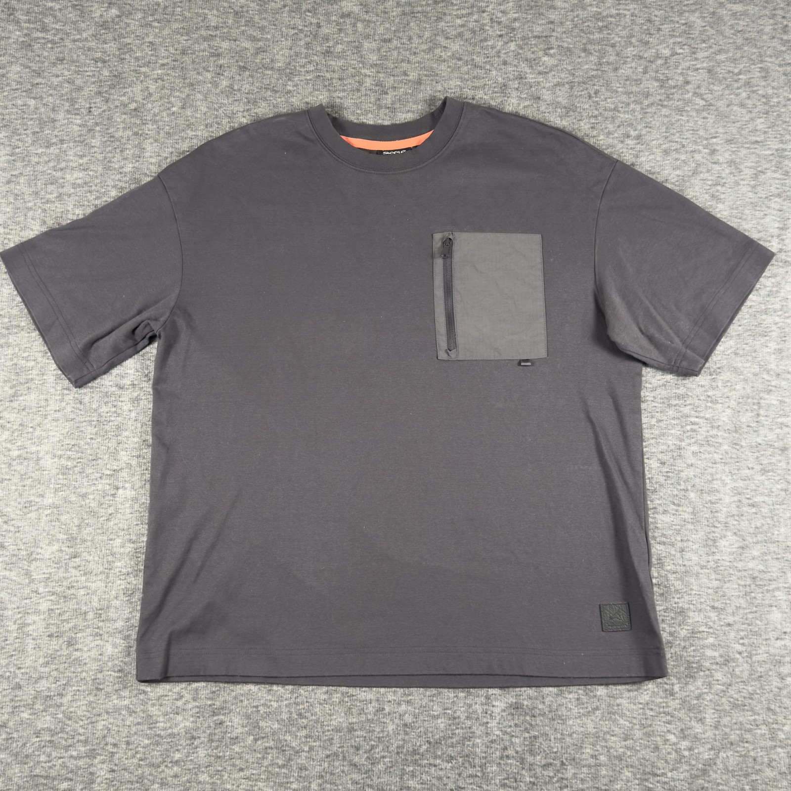 Staple Pigeon Shirt Mens Small Gray Zip Pocket Logo Streetwear Cotton SPG-TS-02