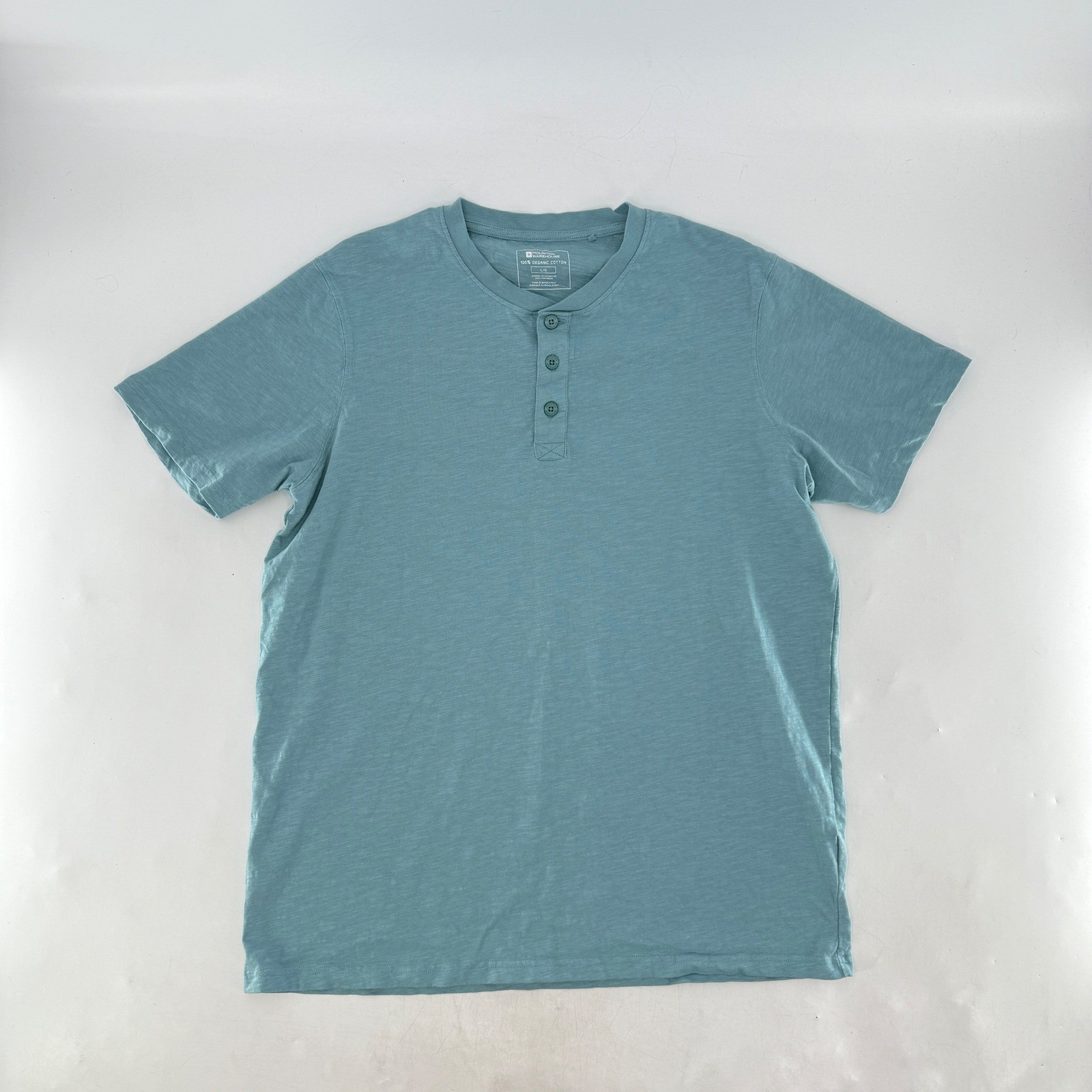 Mountain Warehouse Men's Henley Shirt Turquoise Organic Cotton Sz L Sustainable gallery