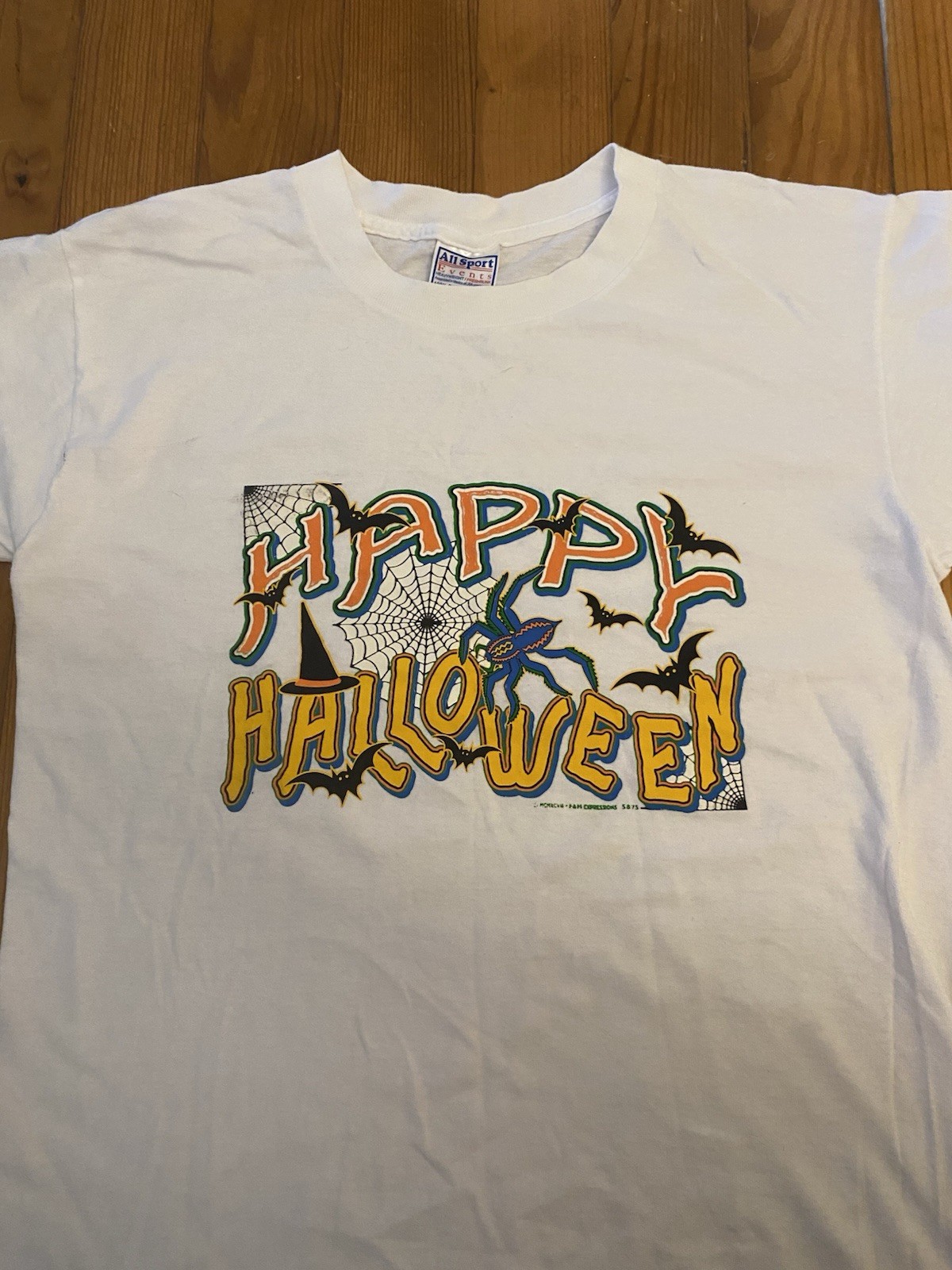 All Sports Events TShirt Size M Happy Halloween 90s Vintage Single Stitch White gallery