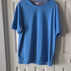 Lands’ End Men’s Blue Crew Neck Solid Short Sleeve Knit T-Shirt Size XL