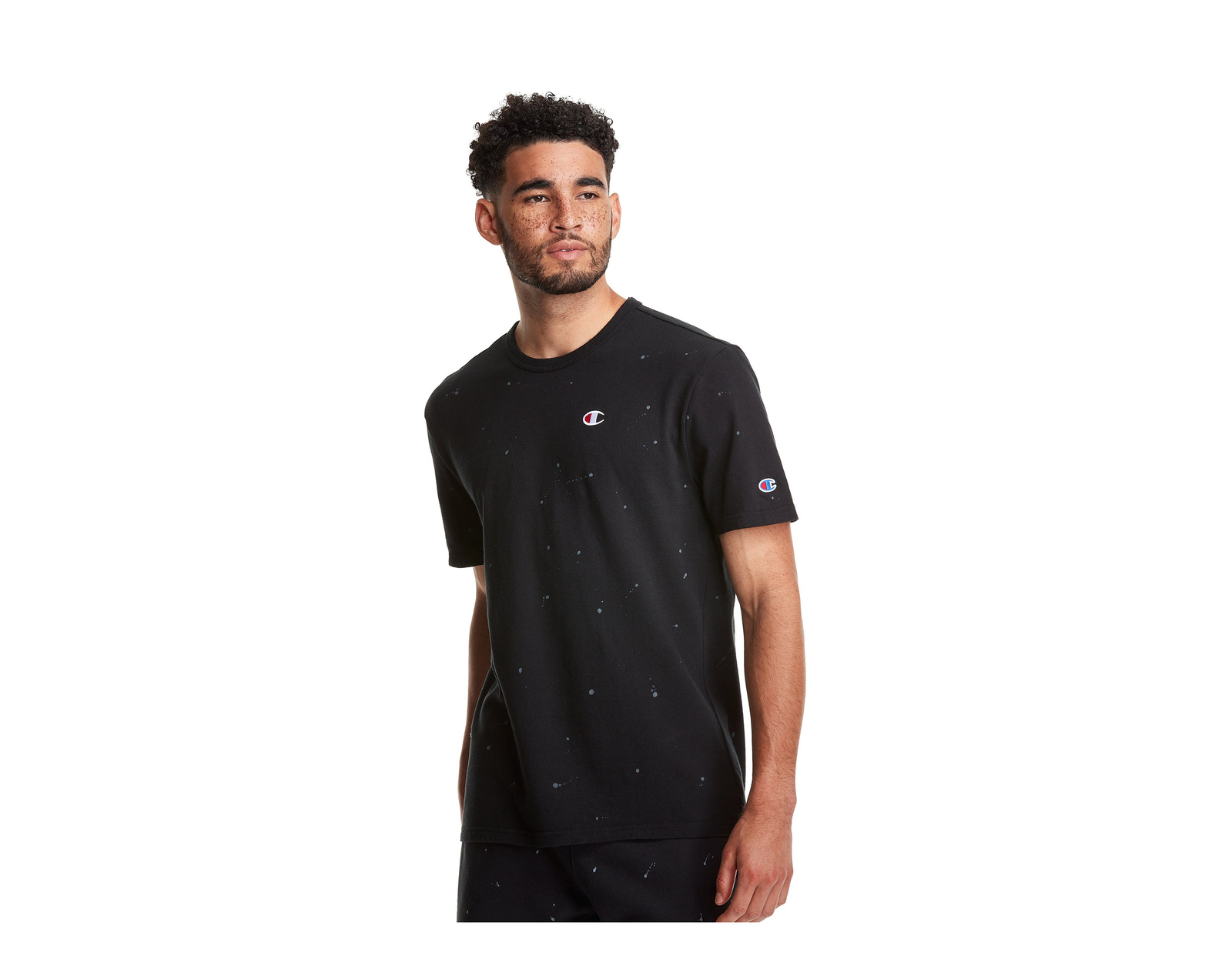 Champion C-Life Heritage Paint Splatter SS Black Tee T25969-549967-A82C gallery