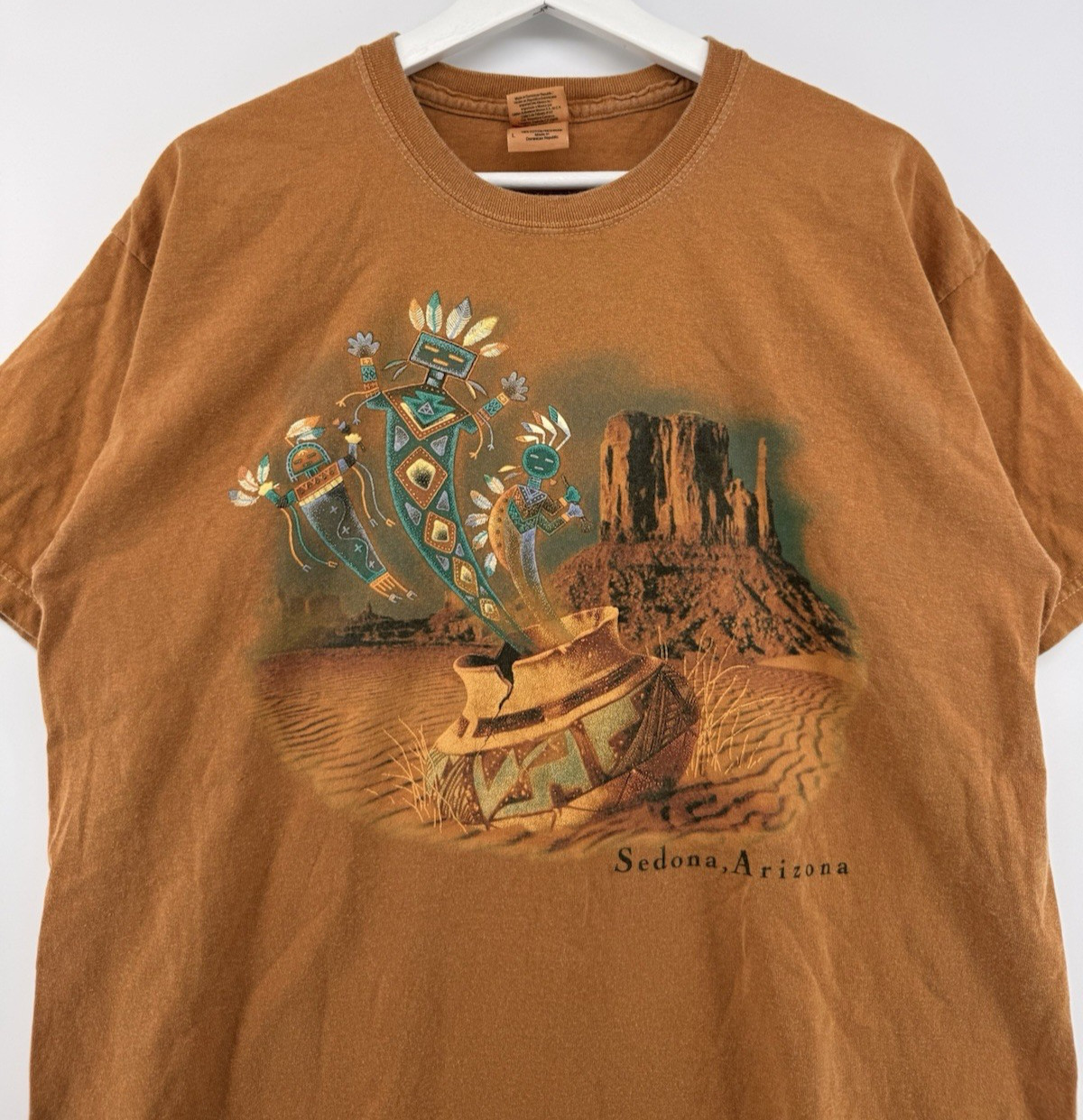 Vintage Sedona Arizona Mens Graphic T Shirt Southwest Desert Brown Large gallery