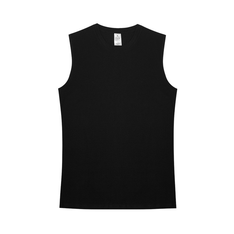Solid Color Sleeveless T-shirt For Men Sport Fitness Vest Pure Cotton Sweatshirt gallery