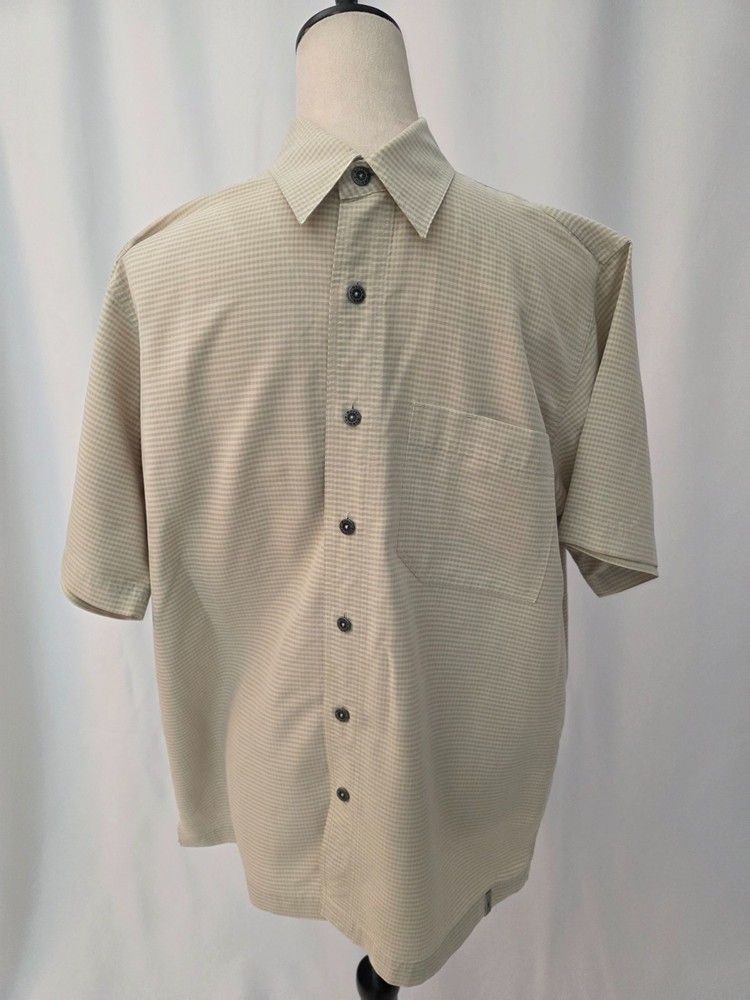 Royal Robbins beige checker short sleeves men shirt size M M268