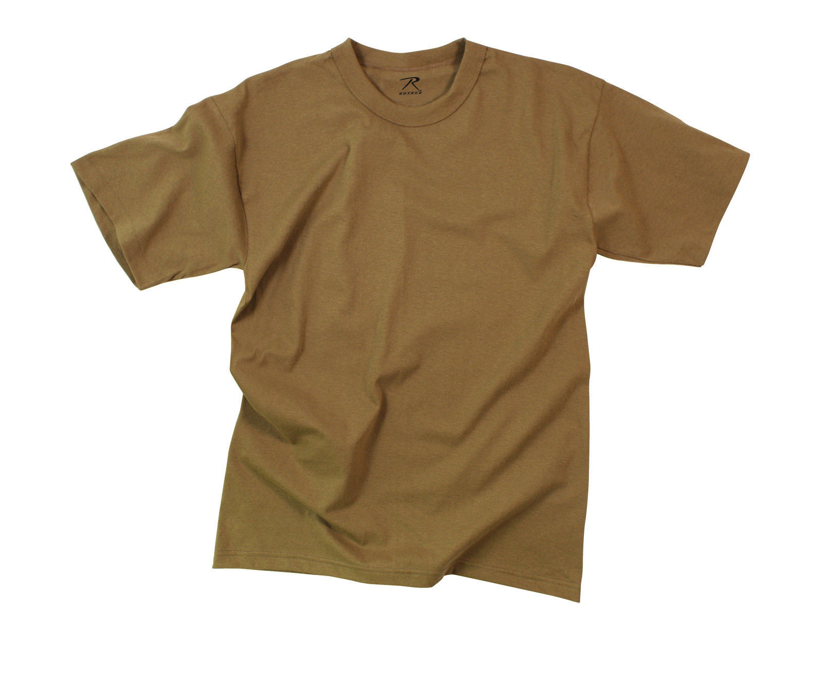 ARMY SOLID BROWN PLAIN MENS ROTHCO T-SHIRT TEE SHIRT SHIRT SIZE S M L XL 2X 3X gallery