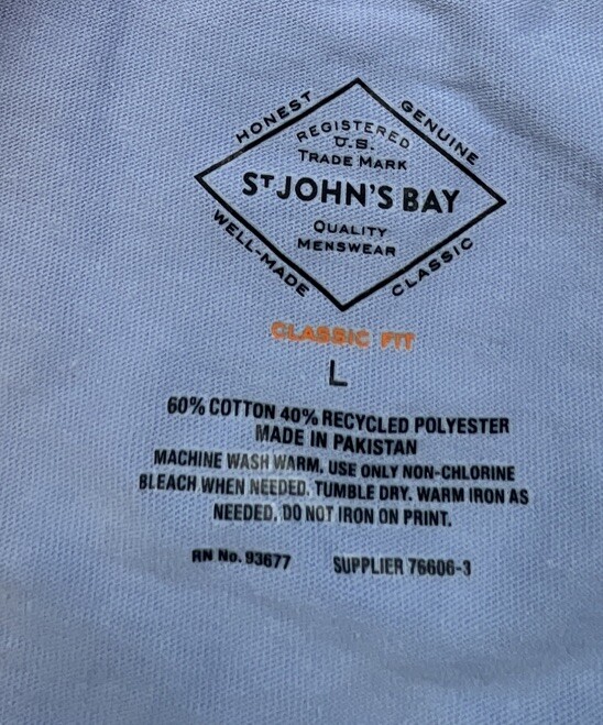 St Johns Bay Tee T-Shirt 'Enjoy the Sun & Relax' Blue Size Large Pocket gallery