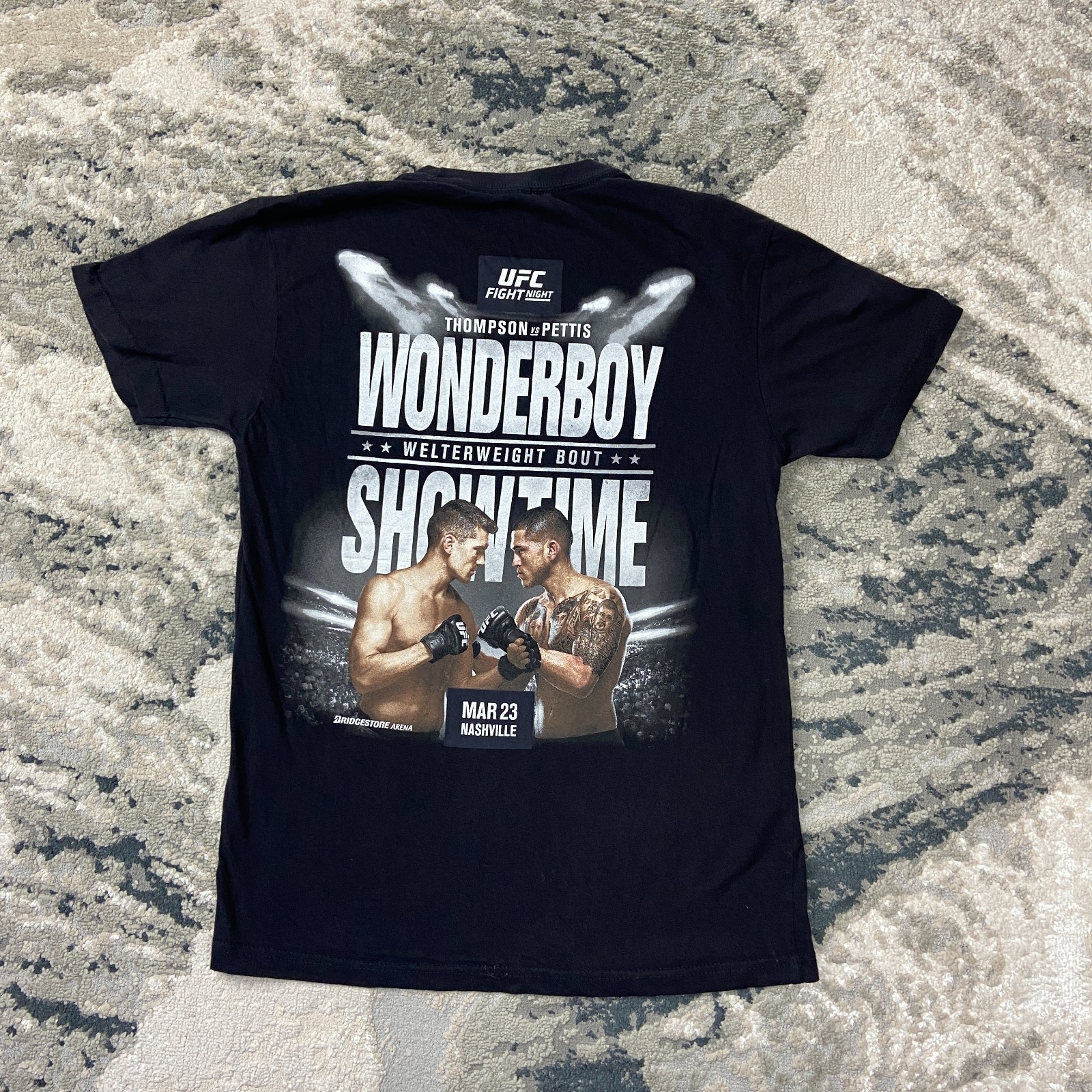 UFC Nashville T Shirt Mens S Black Thompson vs Pettis Wonderboy Showtime Mar 23 gallery