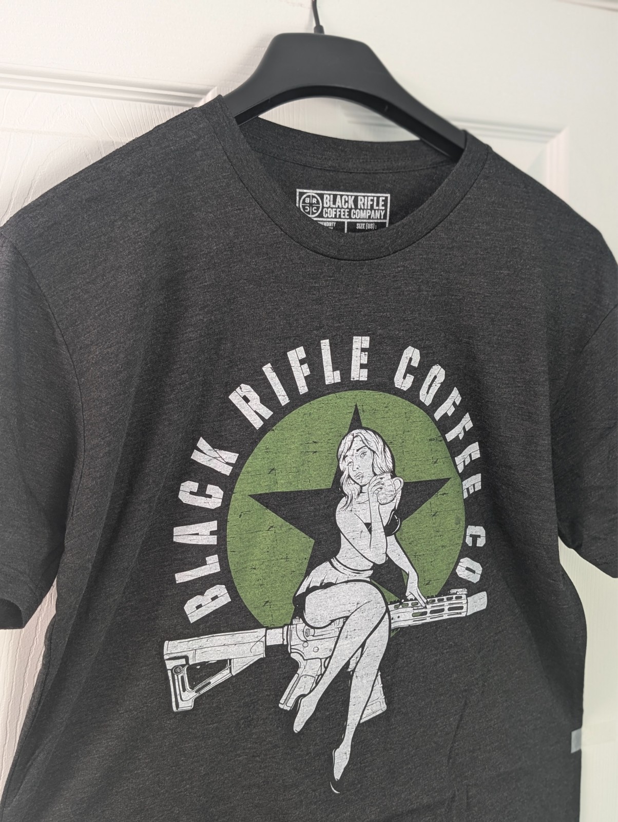 BRCC Black Rifle Coffee Company Bomber Girl T Shirt Black Men's Medium SEAL New gallery