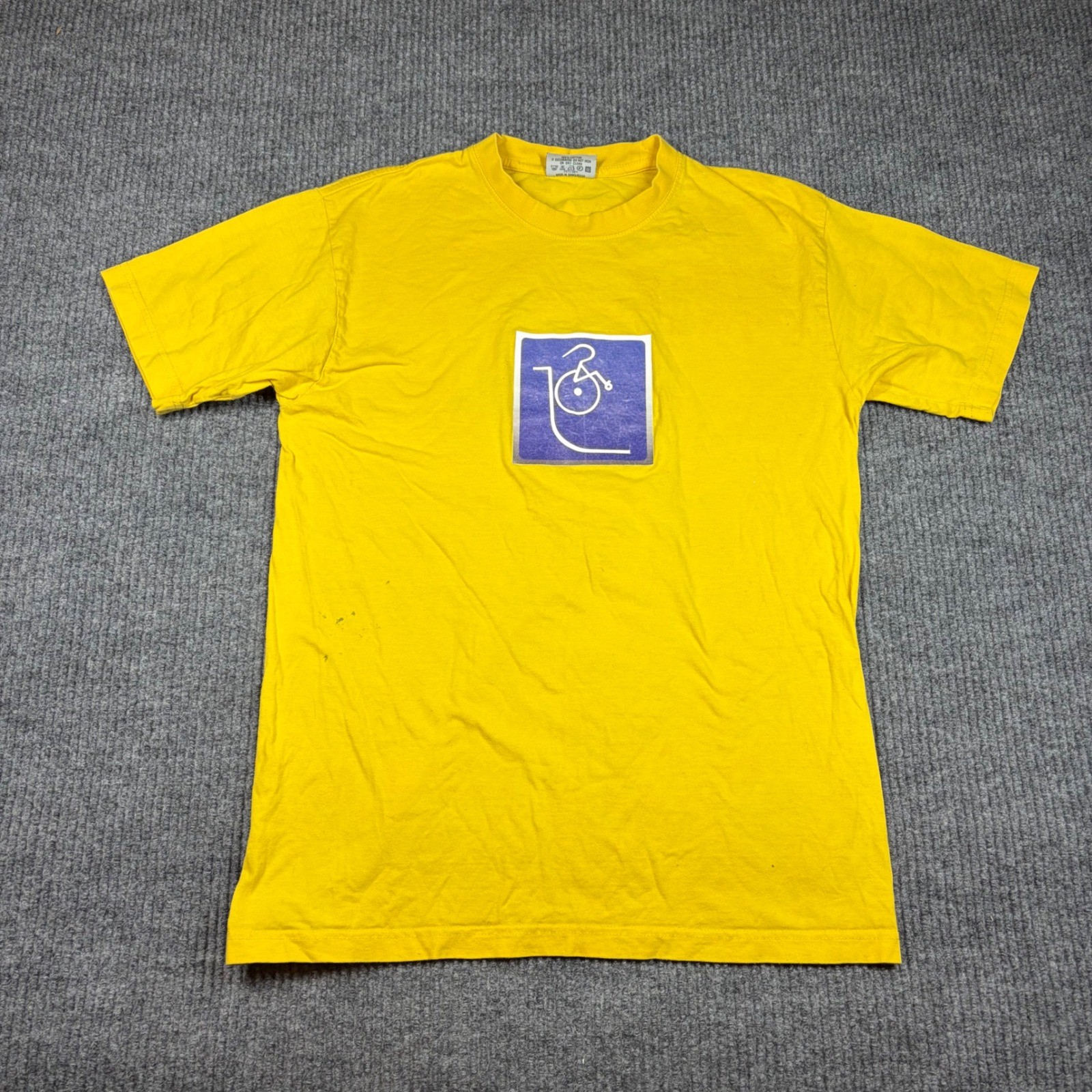 Vintage Slazenger Shirt Men’s M Yellow Graphic Print Short Sleeve Cotton
