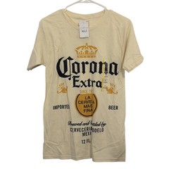 NWT Corona Extra Men’s T Shirt SMALL Beige Imported Beer Short Sleeve