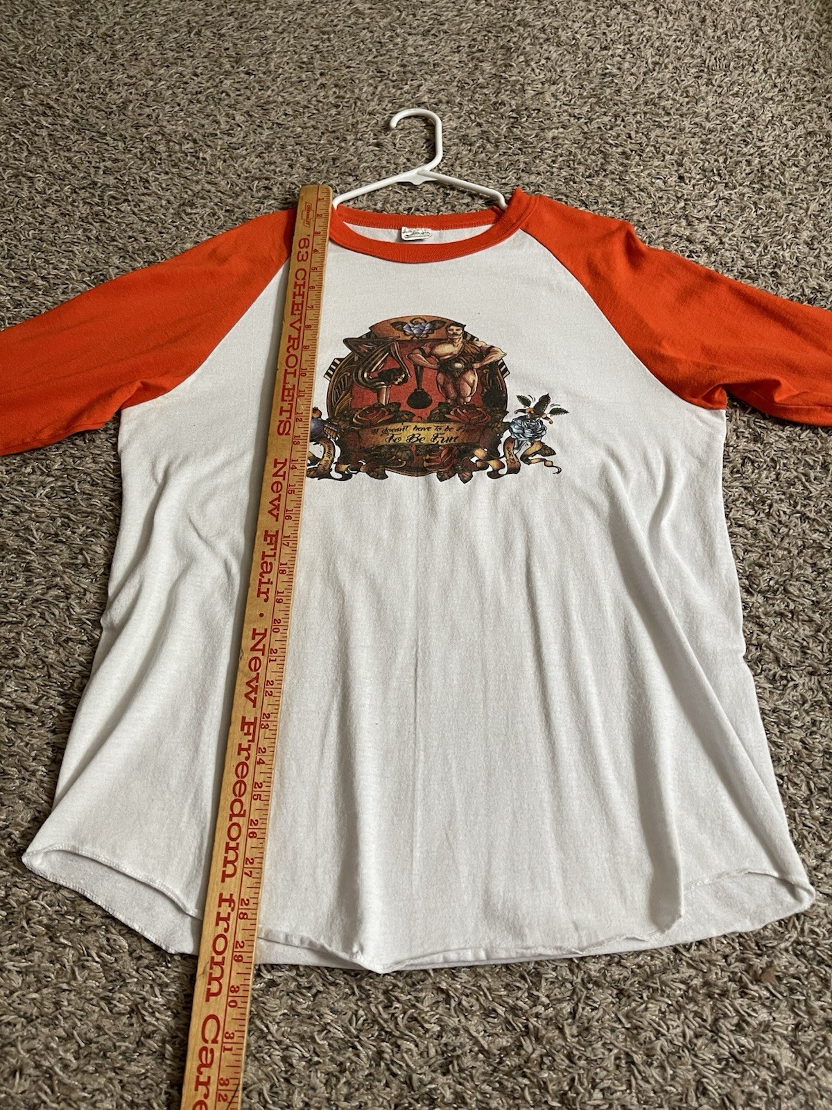 Crossfit Omaha Baseball 3/4 sleeve tshirt Orange white adult XL gallery