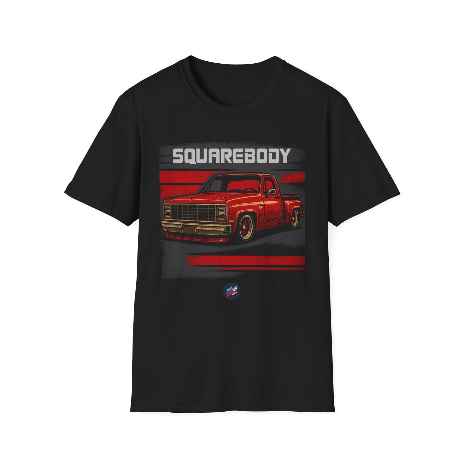 Squarebody Chevy Truck T-Shirt – Slammed Red C10 Classic Pickup Tee gallery