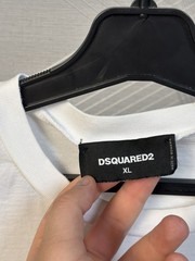 RRP 250$ DSQUARED2 Mouth Maple Leaf Sticker white man t-shirt size XL man