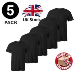 Men’s Plain T-Shirt 3 Pack 5 Pack 100% Cotton Heavy Blend BIG SIZE S to 5XL Tees