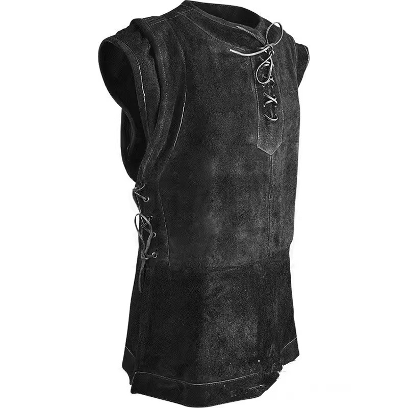 Men's Medieval Vintage Steampunk Vest Renaissance Sleeveless Costume Shirt Prop gallery