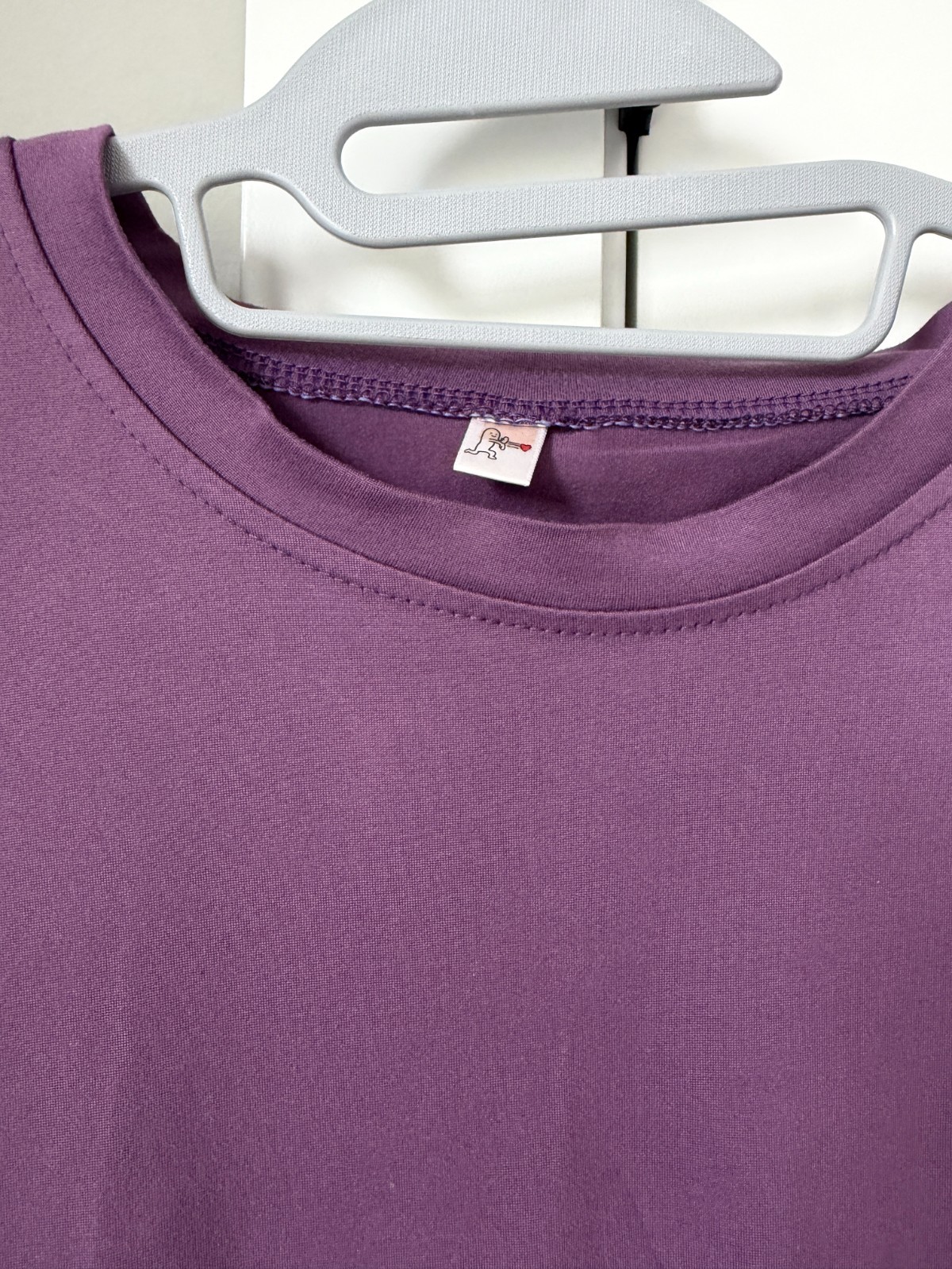 Purple Cheers Embroidered T Shirt Oversized Crew Neck Short Sleeve Pullover gallery