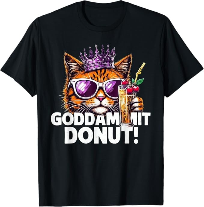 Donut Princess Cat Meme Tee – Kawaii Funny Cartoon Style T-Shirt
