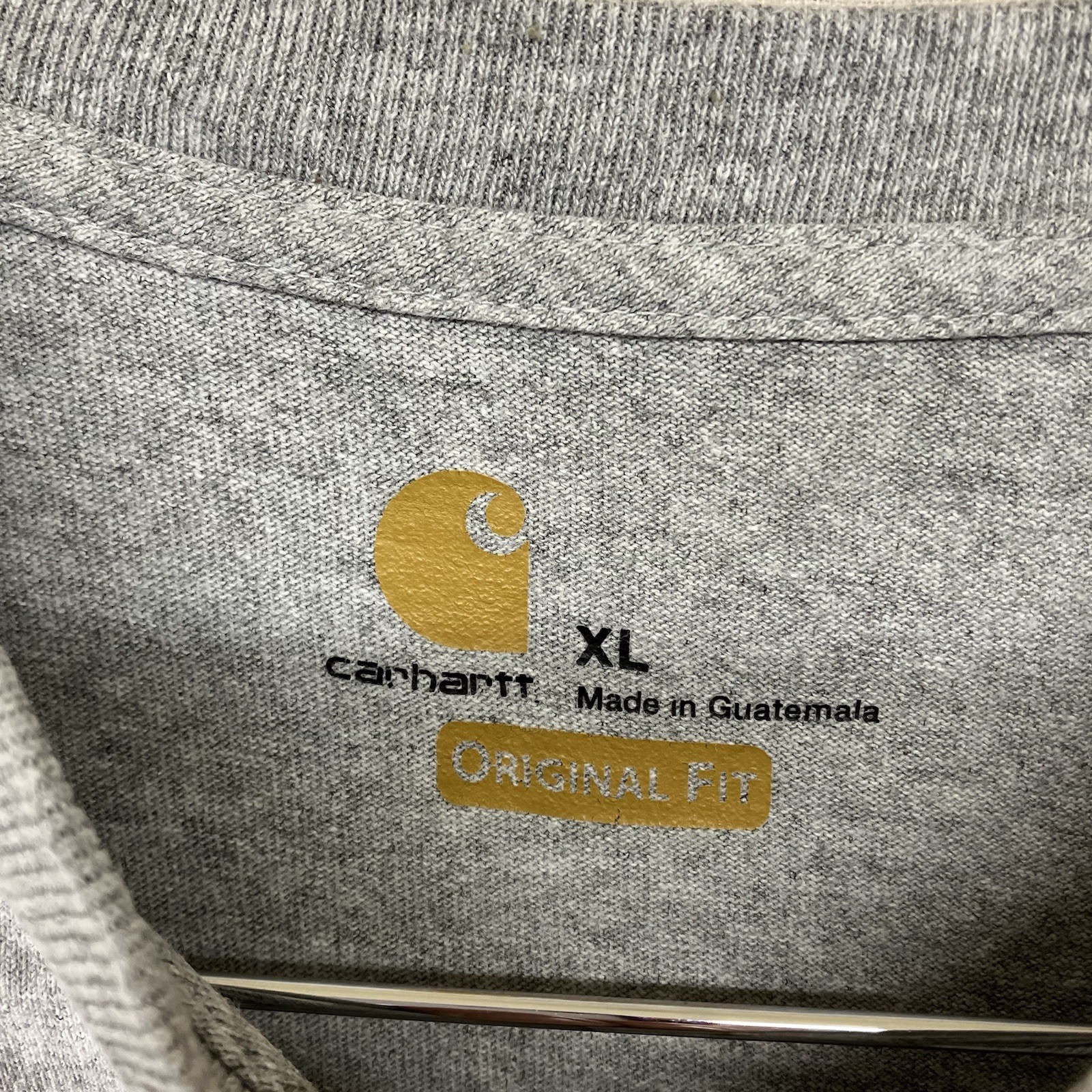 Y2K Carhartt T Shirt XL Heather Gray Henley Neck LS Heavy Cotton Blend 2016 EUC gallery