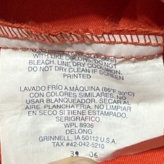 DeLong USA Vintage Nylon Pullover Shirt Medium Orange Black Stripe Drawstring