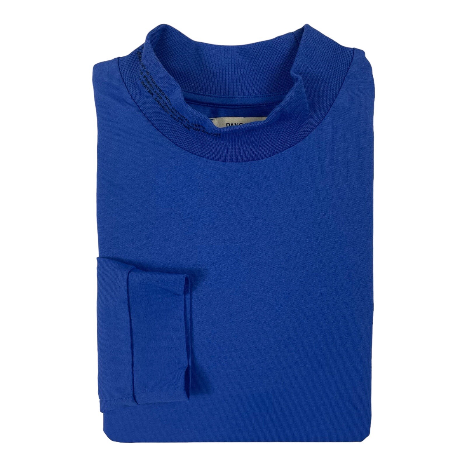 Pangaia Men Sz M High Neck Long Sleeve T Shirt Blue Organic Cotton PPRMINT