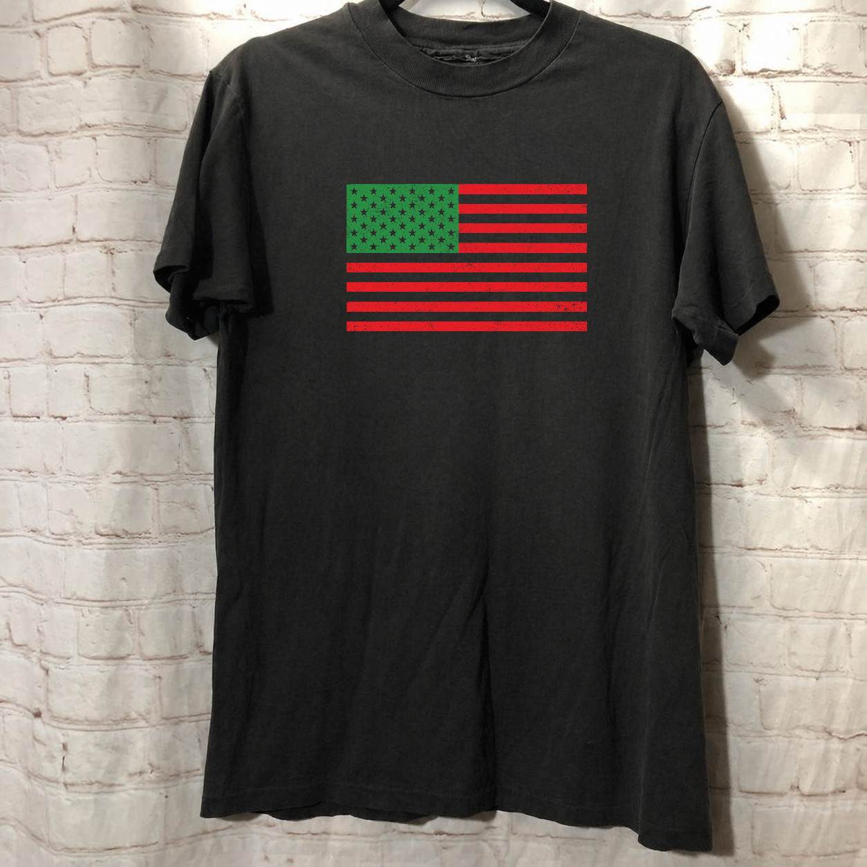 African American Flag T-Shirt Made in USA, Sizes S-5XL