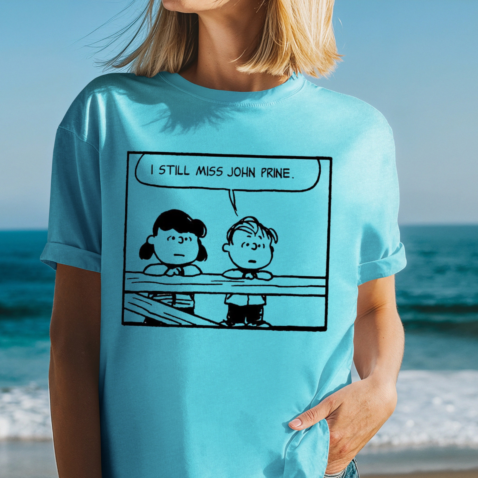 I Still Miss John Prine T-Shirt | Peanuts Style Comic Tee, Music Lover Shirt gallery