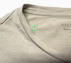AllSaints Brace SS Crew Men’s Regular Fit Logo Embroidered Tee Medium HOLES