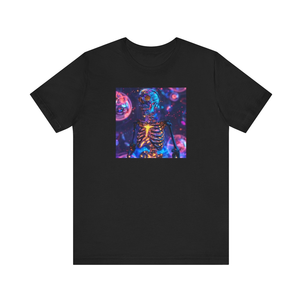 Illuminated Vibrant Skeleton Colorful Unisex Jersey Short Sleeve Tee