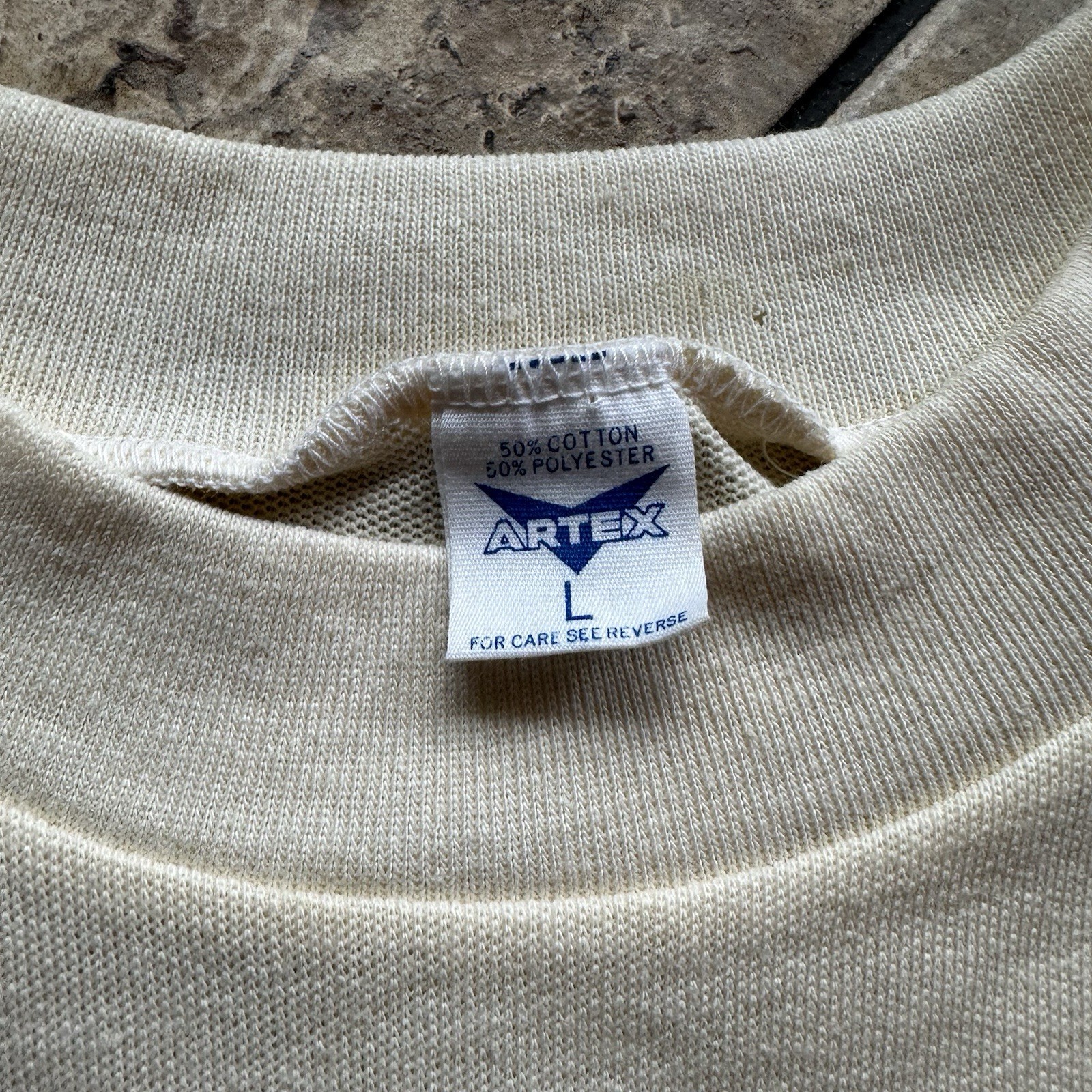 Vintage 70s Artex University Of Kansas Football Shirt Mens Large Shirt Cream gallery