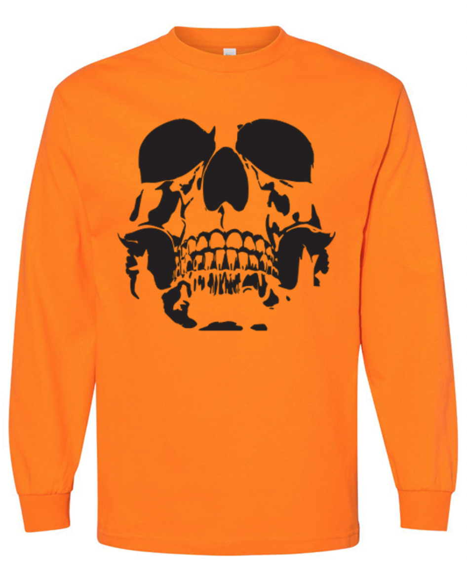 Skull Halloween Long Sleeve Graphic Tee Unisex Apparel Custom Holiday Design gallery